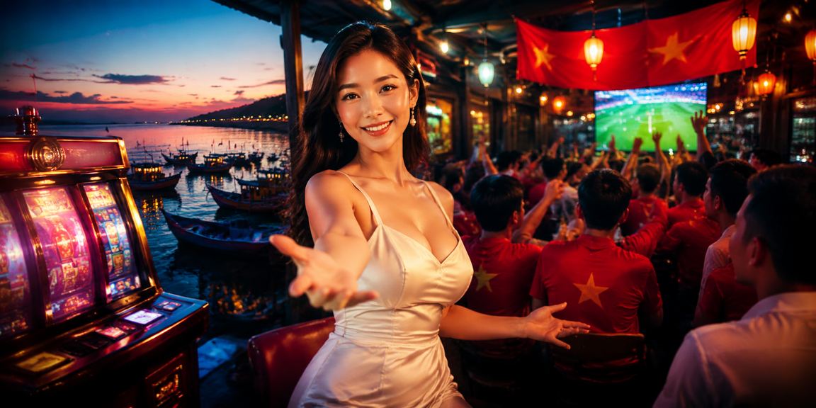 Người chơi slot game tại bãi biển Mũi Né